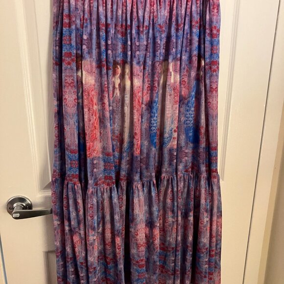 Blackmilk Clothing The Three Perfumes Split Sheer Midaxi Skirt - Picture 3 of 3